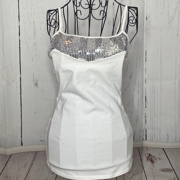 Express white tank top with sequins - Picture 8 of 11